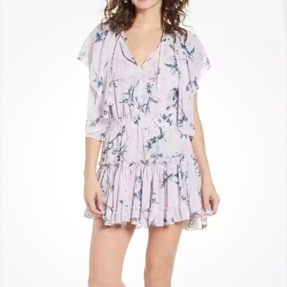 Misa Los Angeles Medium Lullu Floral Mini Dress ~ Shower Tea Bride - Picture 1 of 9
